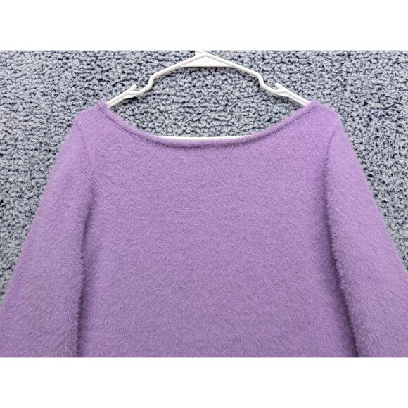 Boston Proper Plush Slouchy Sweater Size M Eyelash Pullover Boho Lilac Purple - Picture 7 of 12